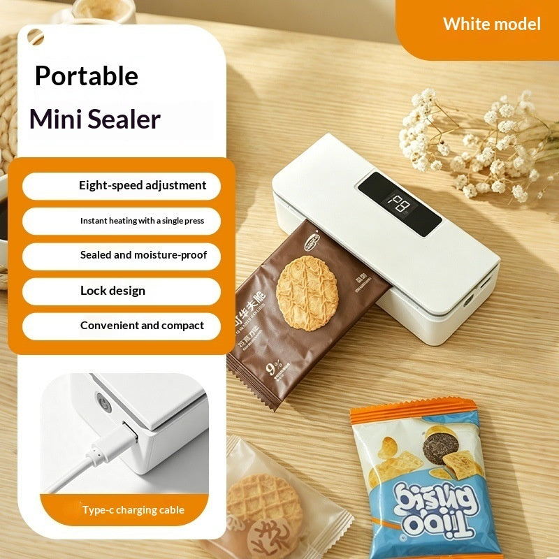 Mini Selladora Térmica Portátil Recargable con Pantalla Digital